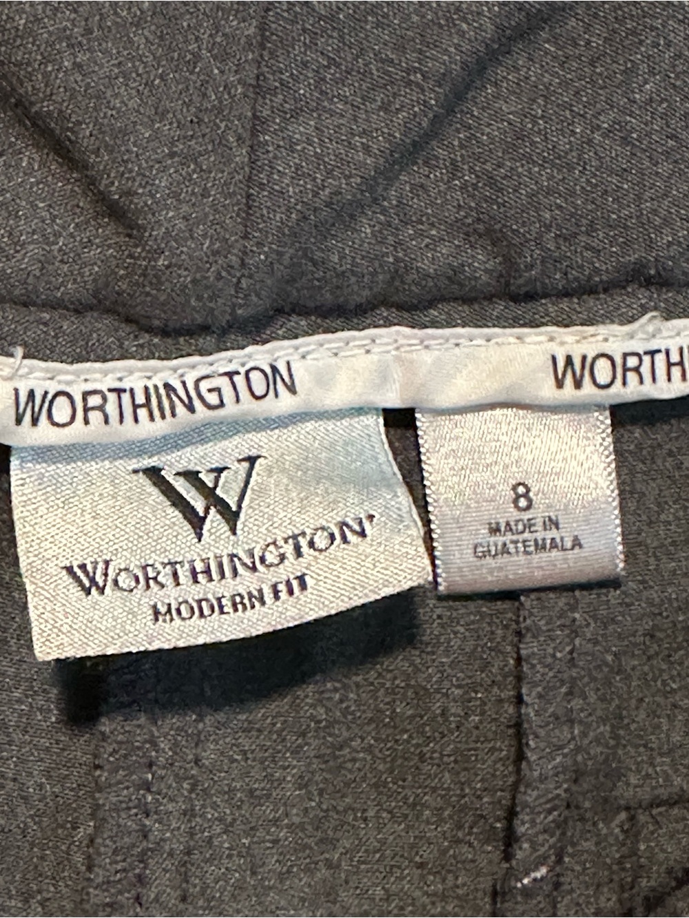Worthington Modern Fit Gray Trouser Pants Size 8 Career Workwear Office - Picture 4 of 6